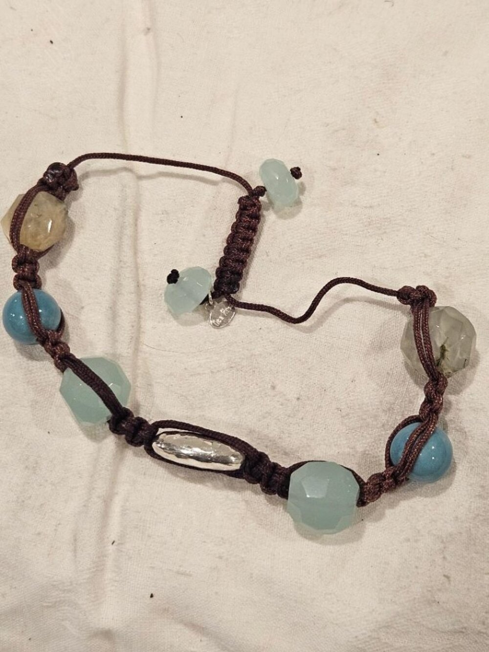 Tica Rosa Rutilated Quartz, Aquamarine & Amazonite Sterling Bracelet